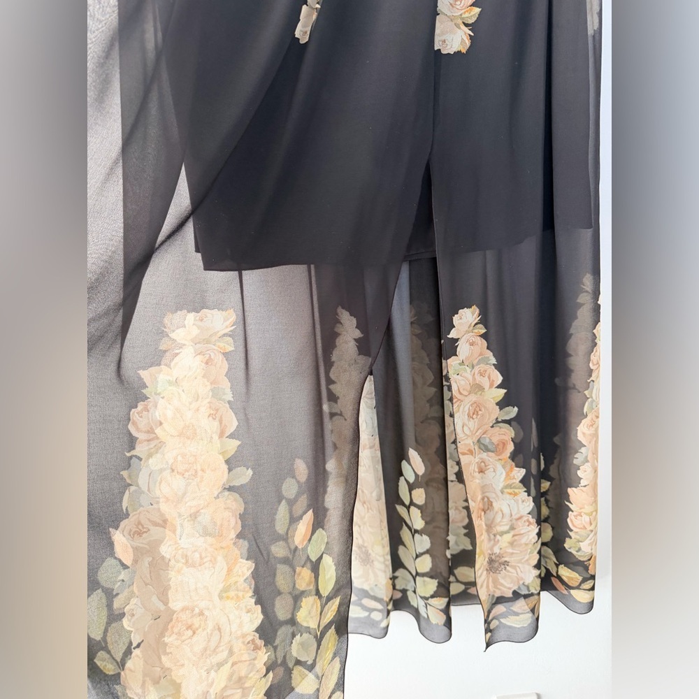 Blugirl Sheer Floral Maxi Skirt | Flowing Designer Skirt | Size D34 (US 4) - Picture 11 of 17